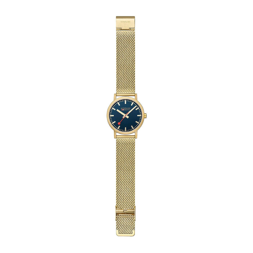 Mondaine Classic Deep Ocean Blue Golden Stainless Steel Watch A660.30360.40SBM - 40mm