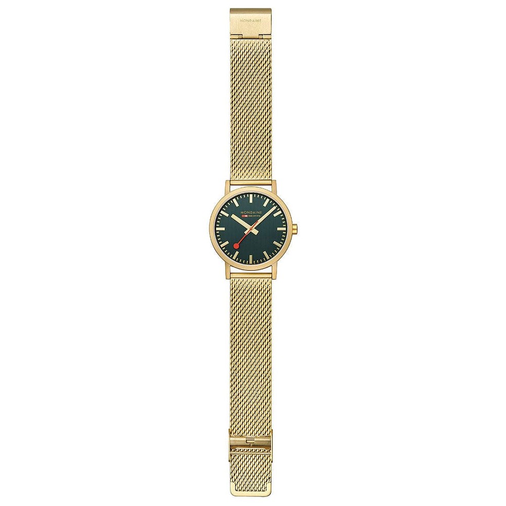 Mondaine Classic Forest Green Golden Stainless Steel Watch A660.30360.60SBM - 40mm