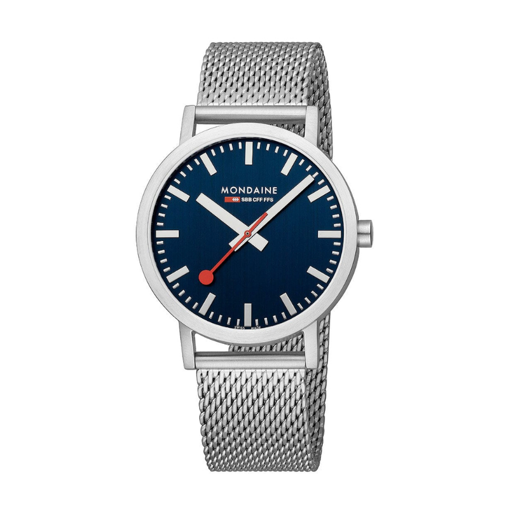 Mondaine Classic Stainless Steel Blue Watch A660.30360.40SBJ - 40mm