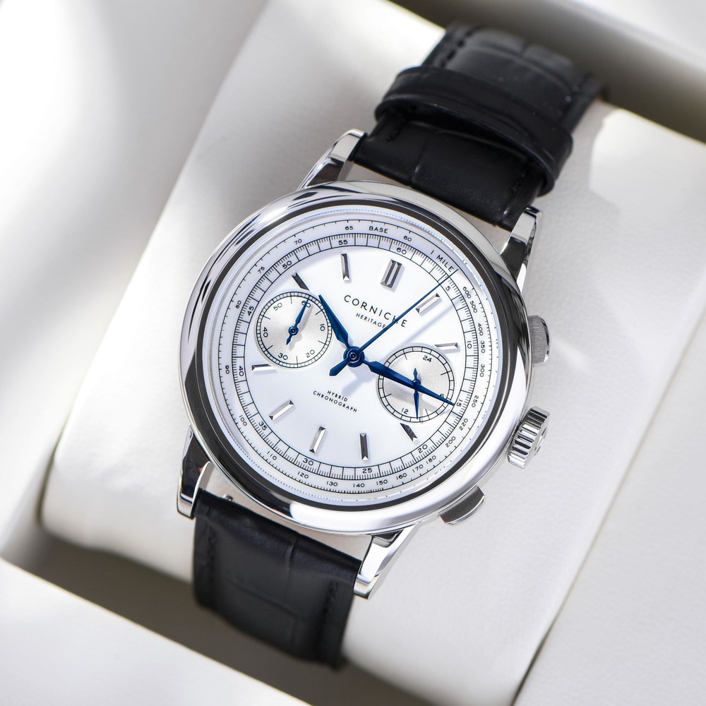 Corniche Heritage Chronograph Steel with White dial - 39mm