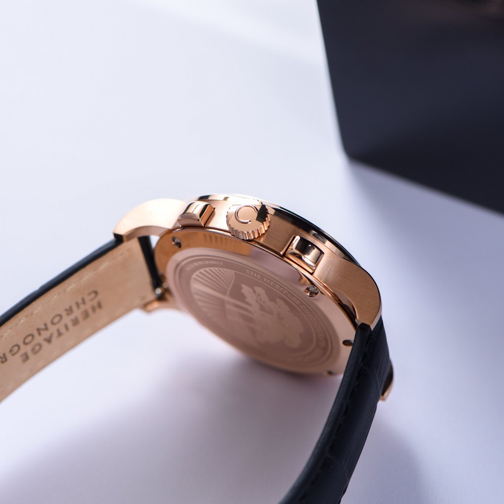 Corniche Heritage Chronograph Rose Gold with Black dial - 39mm