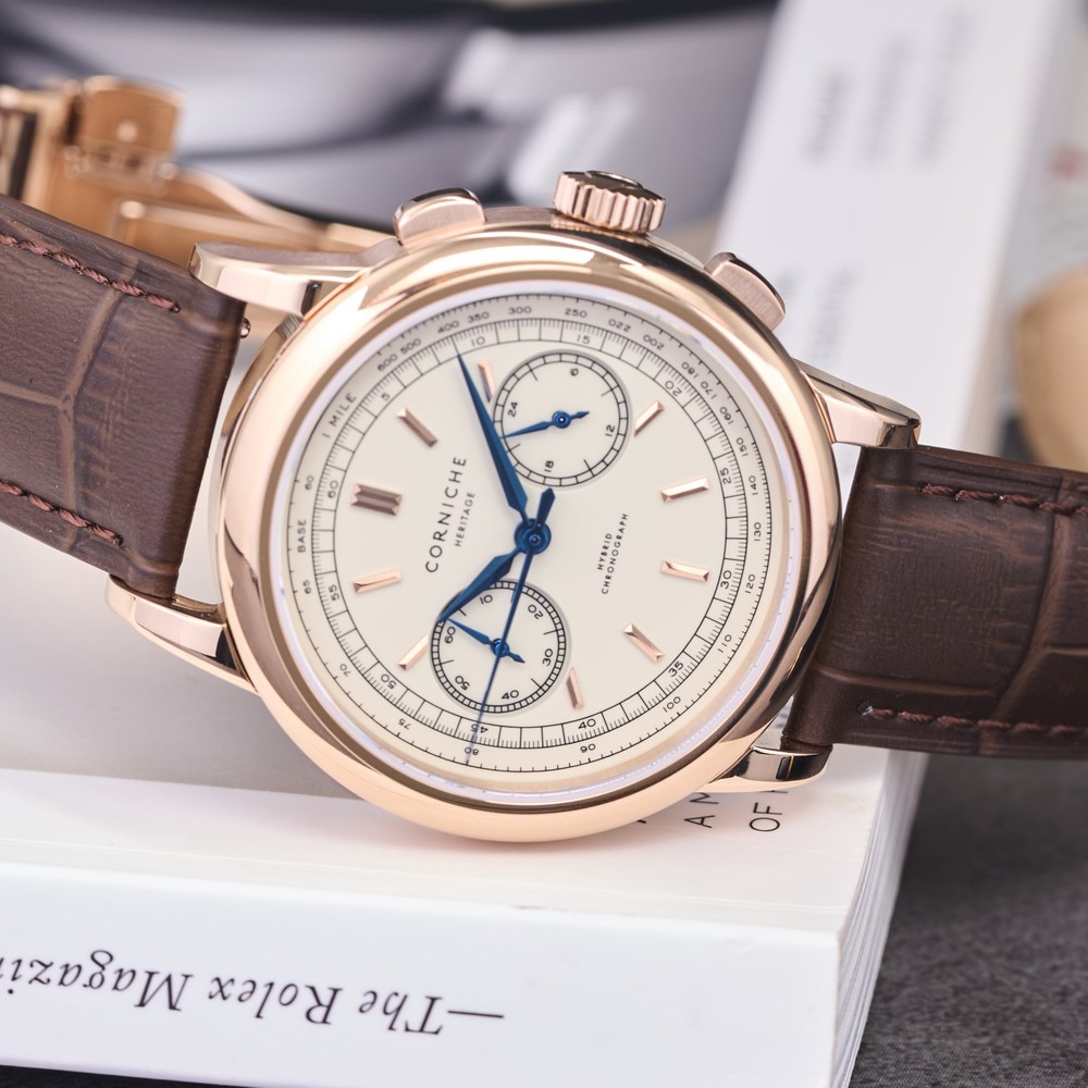Corniche Heritage Chronograph Rose Gold with Cream dial - 39mm