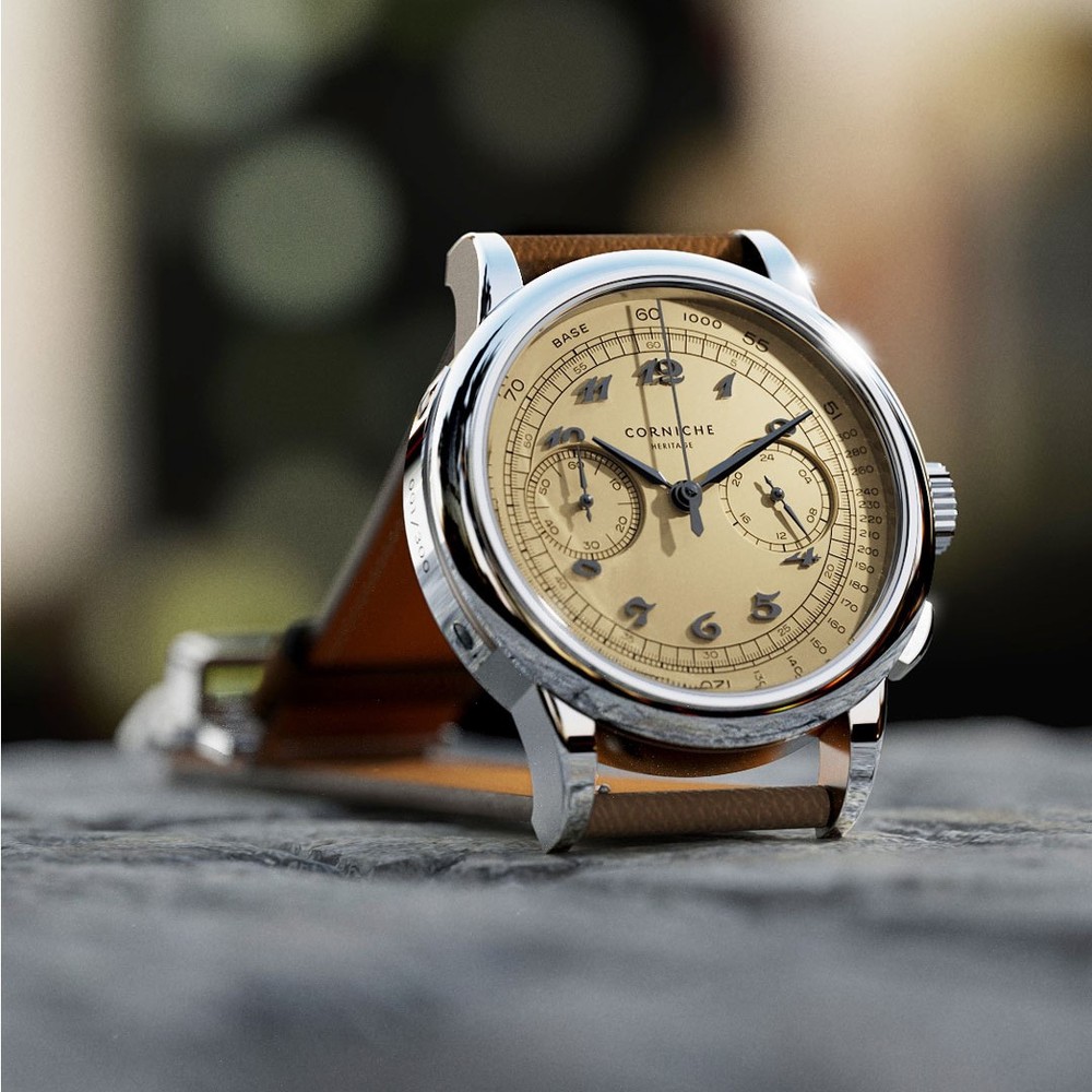 Corniche Heritage Chronograph 70984 箱有シンプル - 腕時計(アナログ)