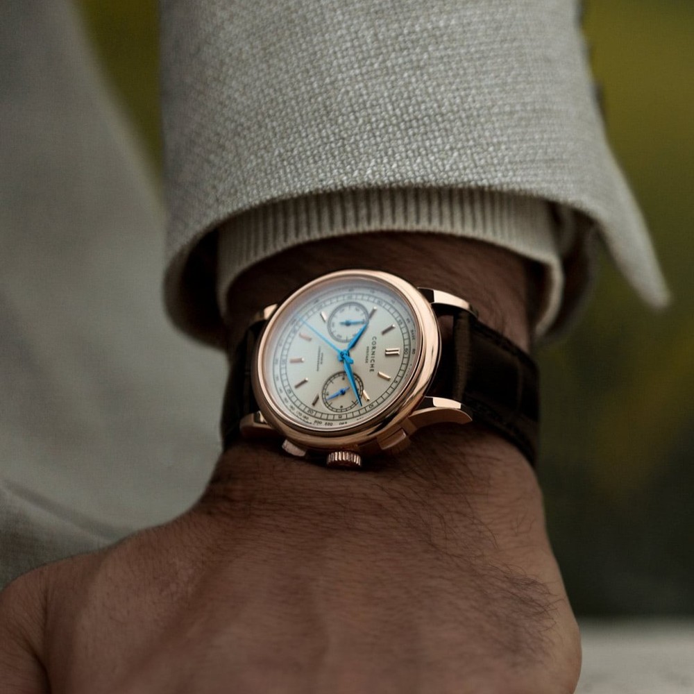 Corniche Heritage Chronograph Rose Gold with Cream dial - 39mm