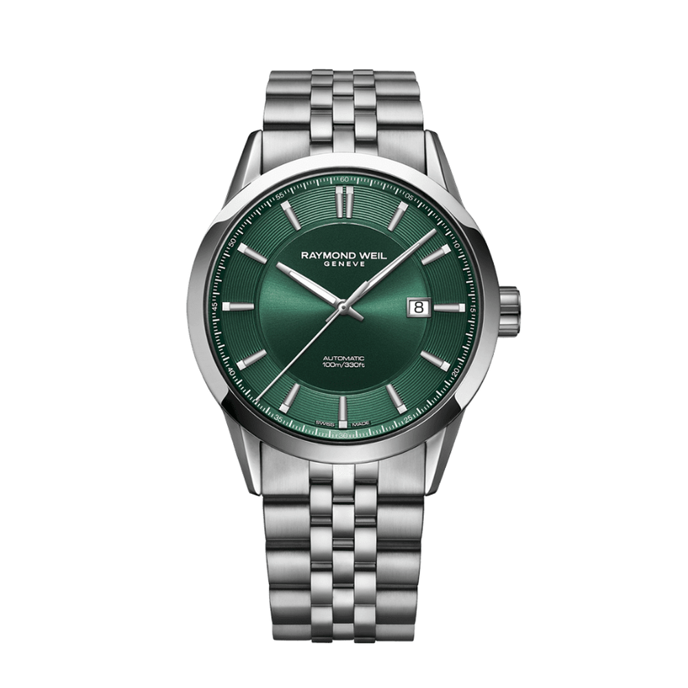 Raymond Weil Freelancer Automatic Green Dial Stainless Steel Bracelet Watch 2731-ST-52001 - 42 mm