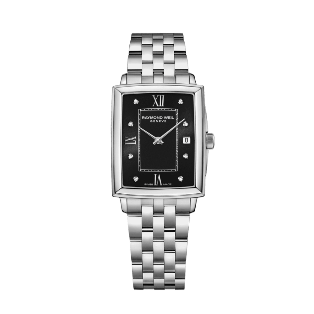 Raymond Weil Toccata Ladies Black Dial Diamond Watch 5925-ST-00295 - 22.6 x 28.1 mm