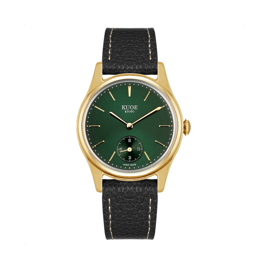 Kuoe Kyoto Old Smith 90-001 Green Bar Index With Lychee Leather - 35mm