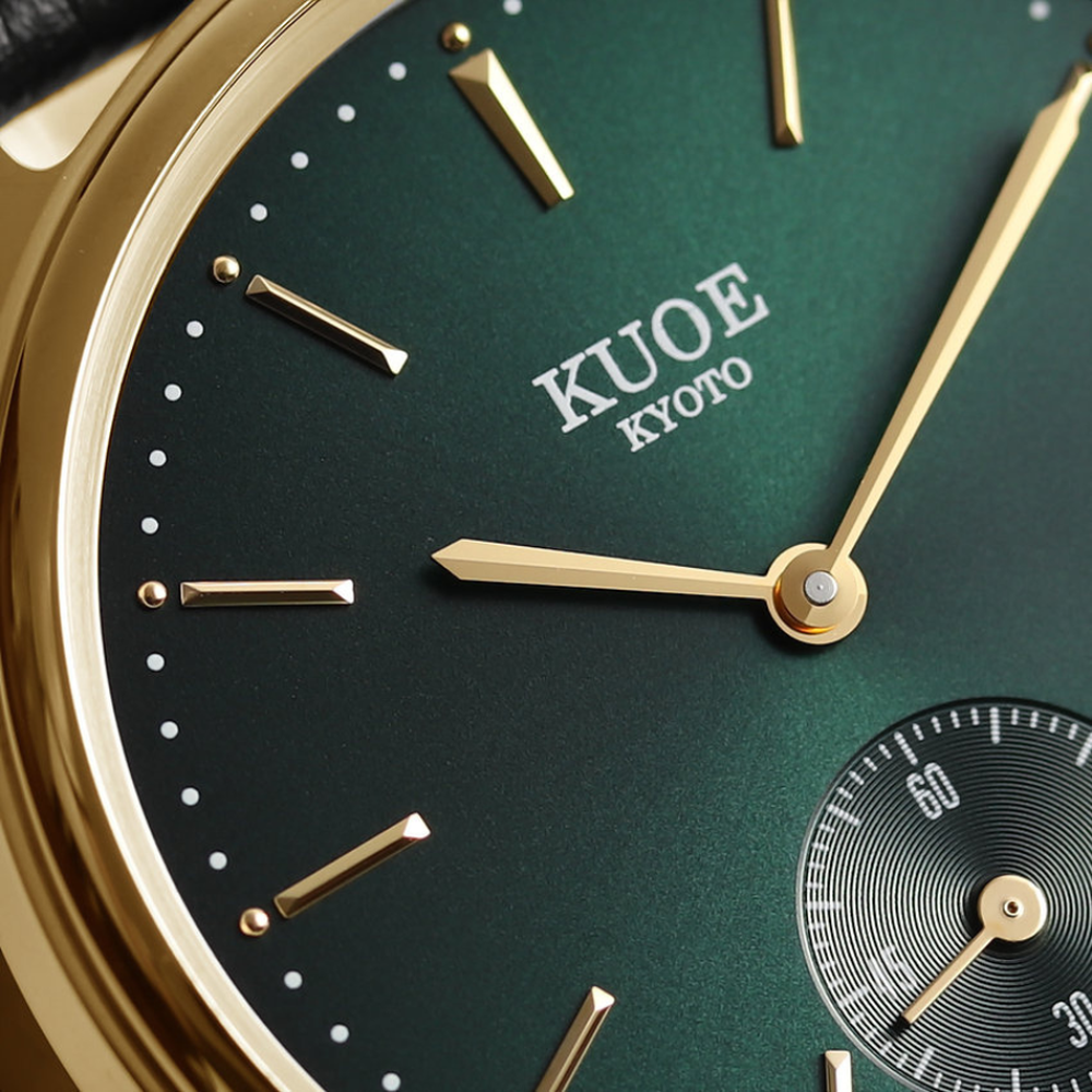 Kuoe Kyoto Old Smith 90-001 Green Bar Index With Lychee Leather - 35mm