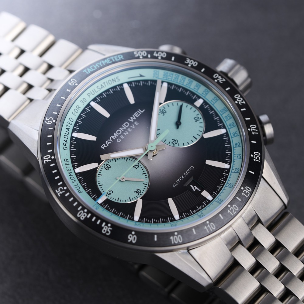 Raymond Weil Freelancer Automatic Chronograph Bi-Compax Titanium Bracelet Watch 7780-TI-20425 - 43.5 mm