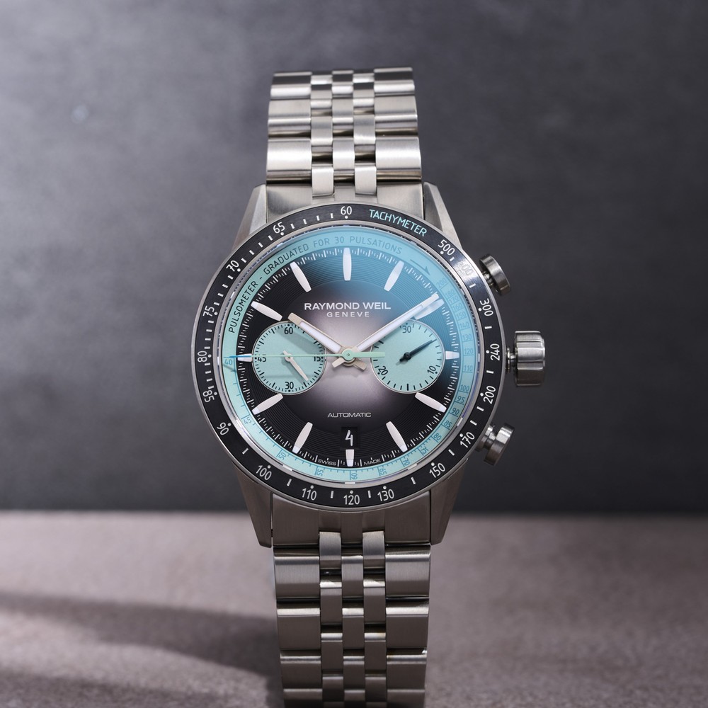 Raymond Weil Freelancer Automatic Chronograph Bi-Compax Titanium Bracelet Watch 7780-TI-20425 - 43.5 mm