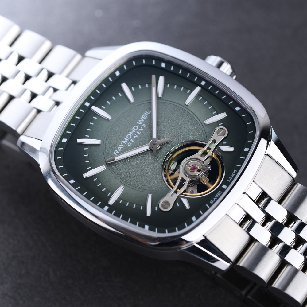 Raymond Weil Freelancer Calibre RW1212 Green Steel Watch 2790-ST-52051 - 40 x 40 mm