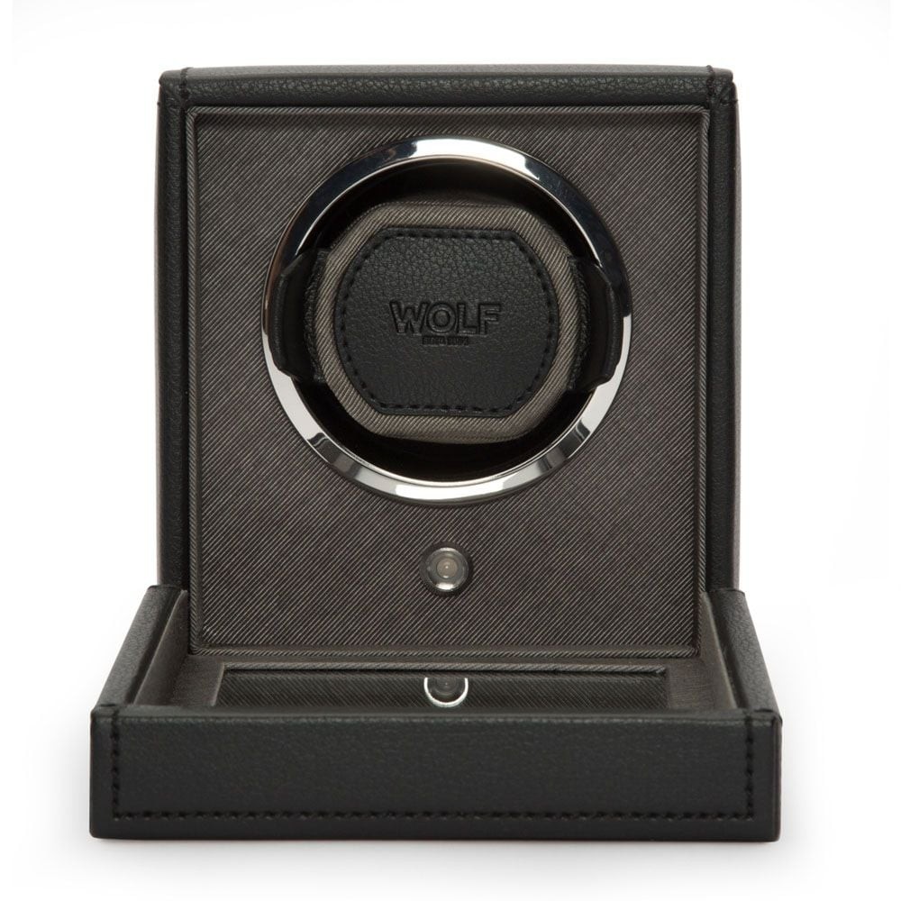 Wolf Cub Single Watch Winder With Cover Black