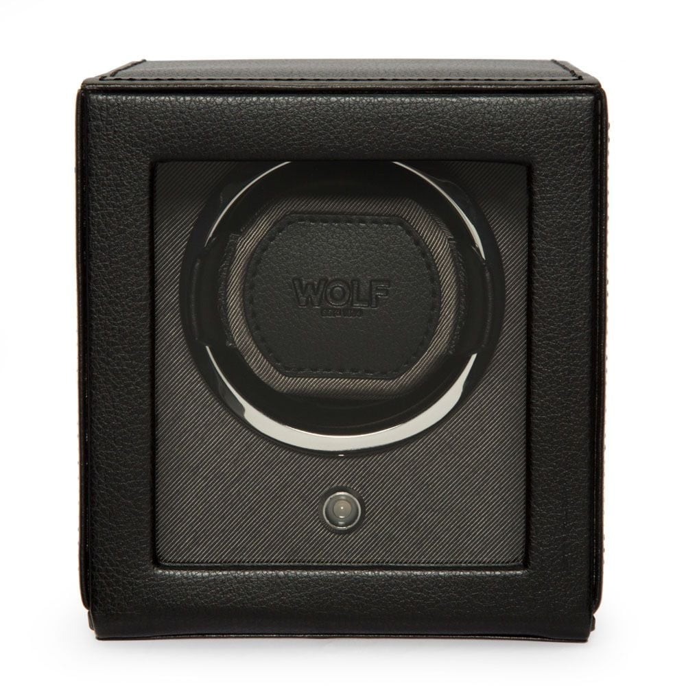 Wolf Cub Single Watch Winder With Cover Black