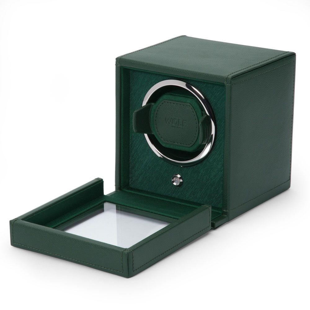 Wolf Cub Single Watch Winder With Cover Green