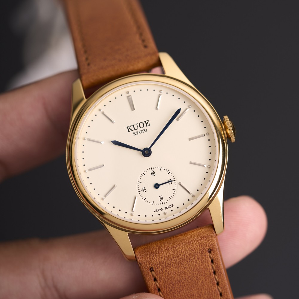 Kuoe Kyoto Old Smith 90-001 Bar Index Blue With Tan Italian Leather - 35mm