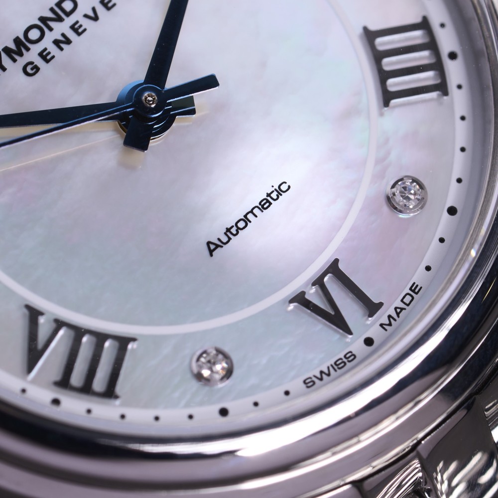 Raymond Weil Maestro Ladies Automatic Mother-of-Pearl Diamond Bracelet Watch 2131-ST-00966 - 31mm