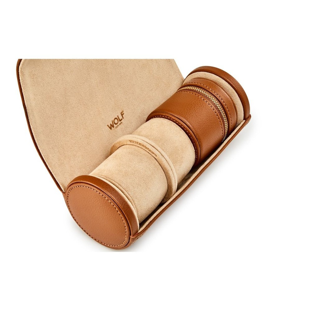 Wolf Cassandra Watch & Jewellery Roll Cognac 800845