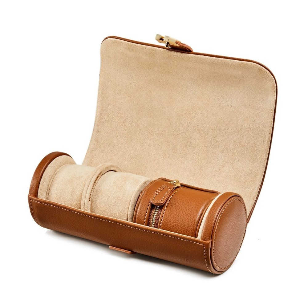 Wolf Cassandra Watch & Jewellery Roll Cognac 800845