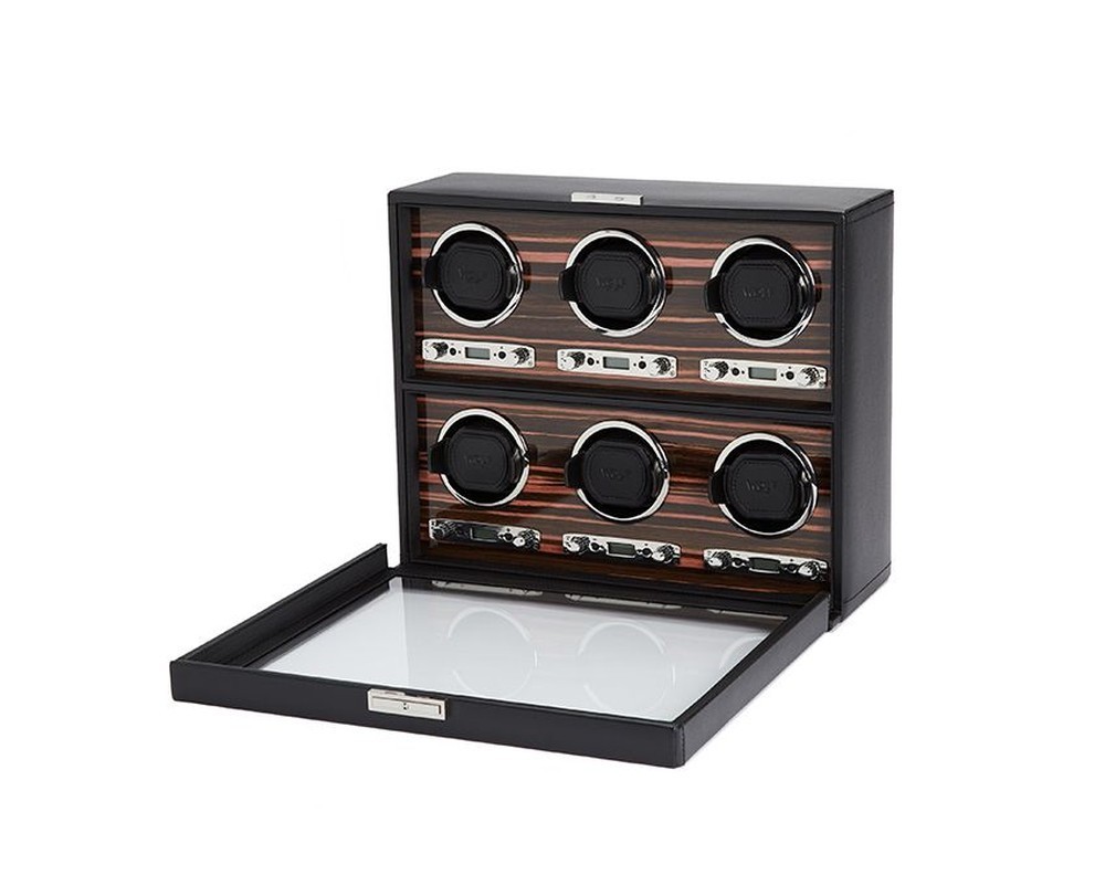 Wolf Roadster 6 Piece Watch Winder Black 459256