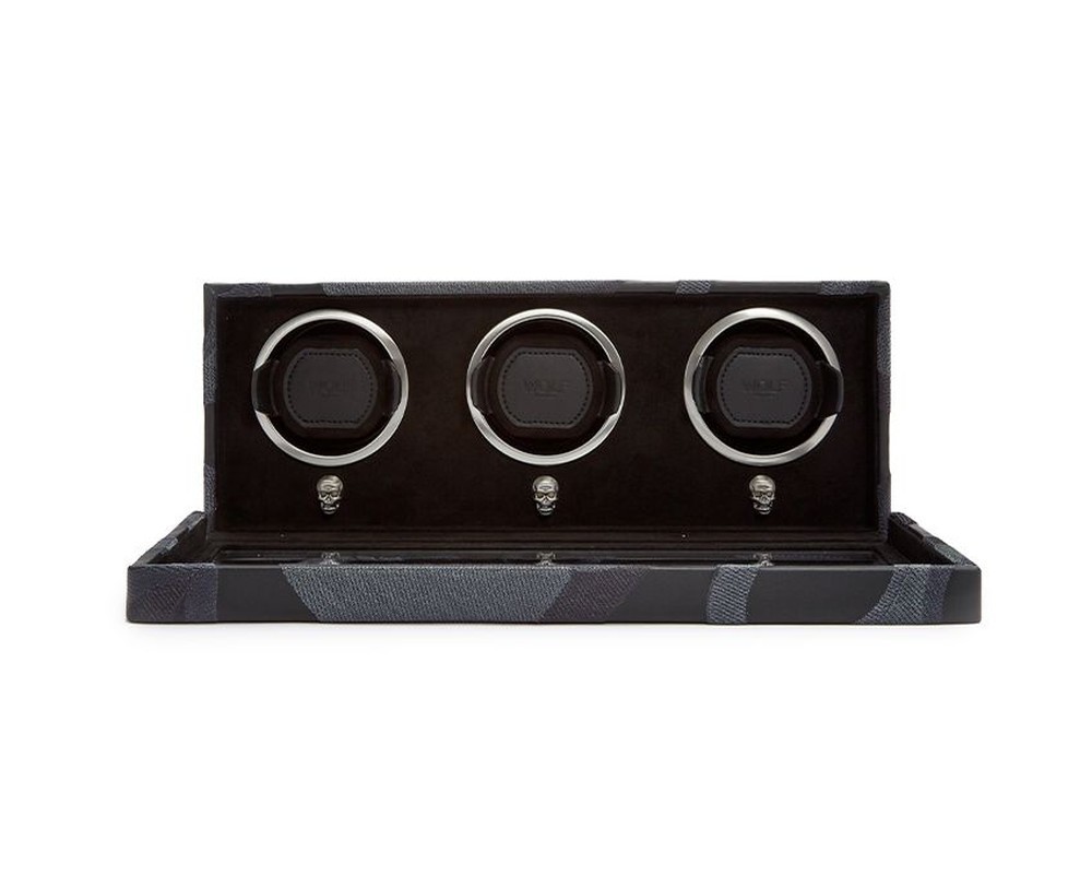 Wolf Memento Mori Triple Cub Watch Winder Black 493602