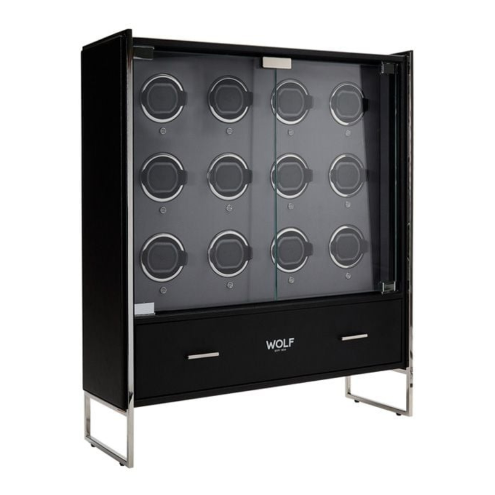 Wolf 12 Piece Watch Winder Cabinet Viceroy Black 466602