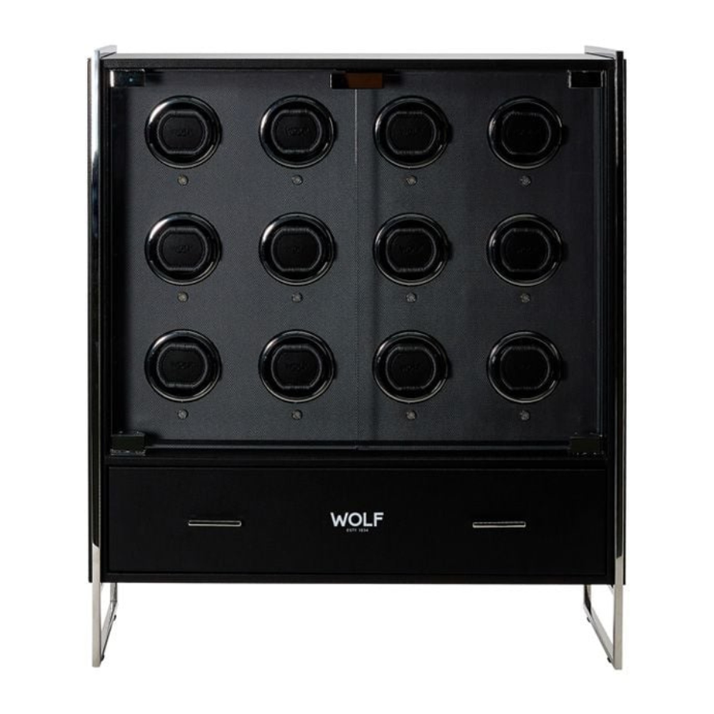 Wolf 12 Piece Watch Winder Cabinet Viceroy Black 466602