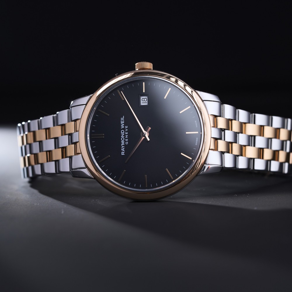 Raymond Weil Toccata Rose Gold Black Dial Quartz Watch 5485-SP5-20001 - 39mm