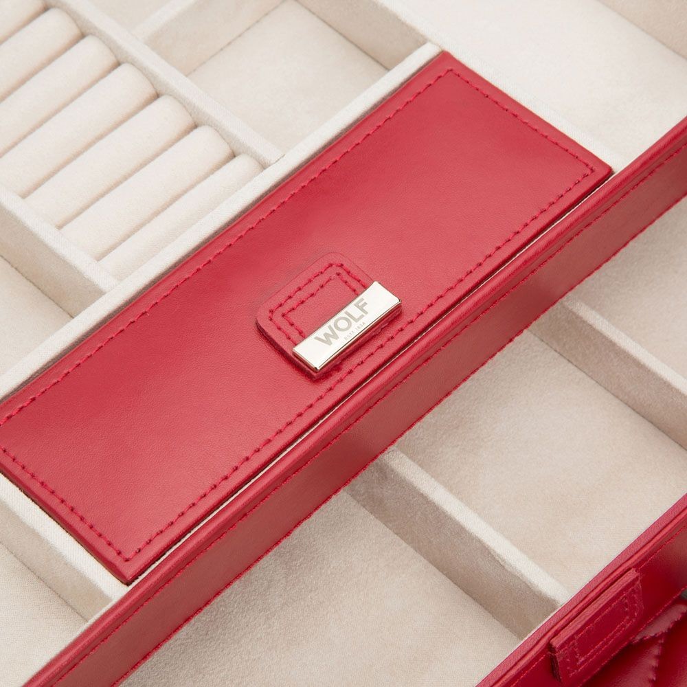 Wolf Caroline Medium Jewelry Case Red 329772