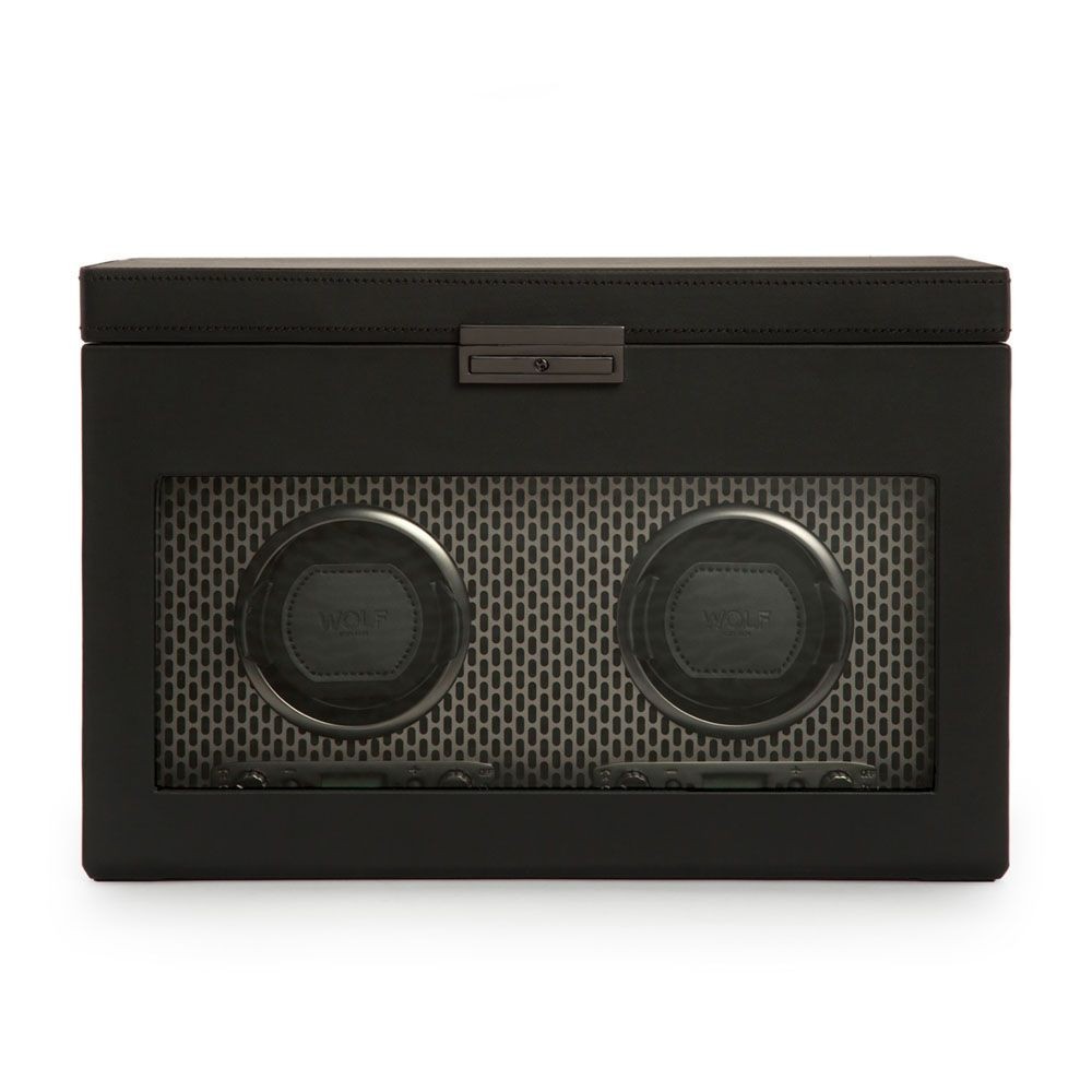 Wolf Axis Double Watch Winder With Storage Powder Coat 469303