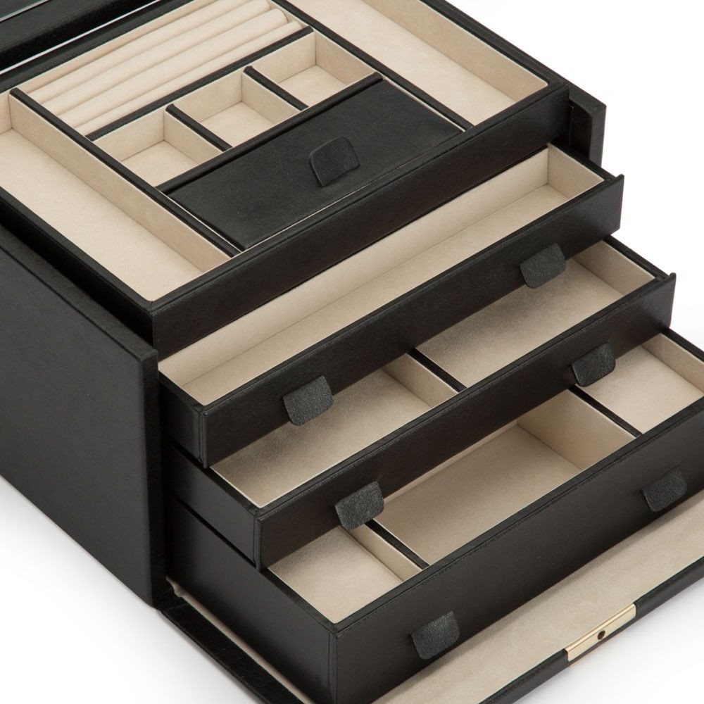 Wolf Palermo Large Jewelry Box Black Anthracite 213002