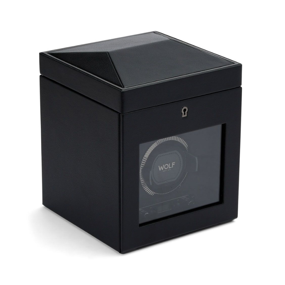 Wolf British Racing Single Watch Winder with Storage Black 792102
