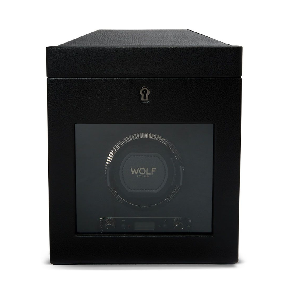 Wolf British Racing Single Watch Winder with Storage Black 792102