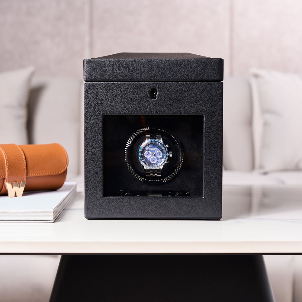 Wolf British Racing Single Watch Winder with Storage Black 792102