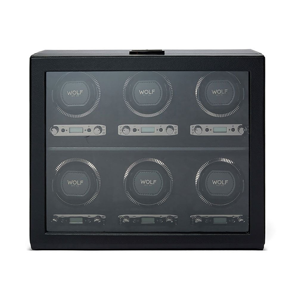 Wolf British Racing 6 Piece Watch Winder Black 792402
