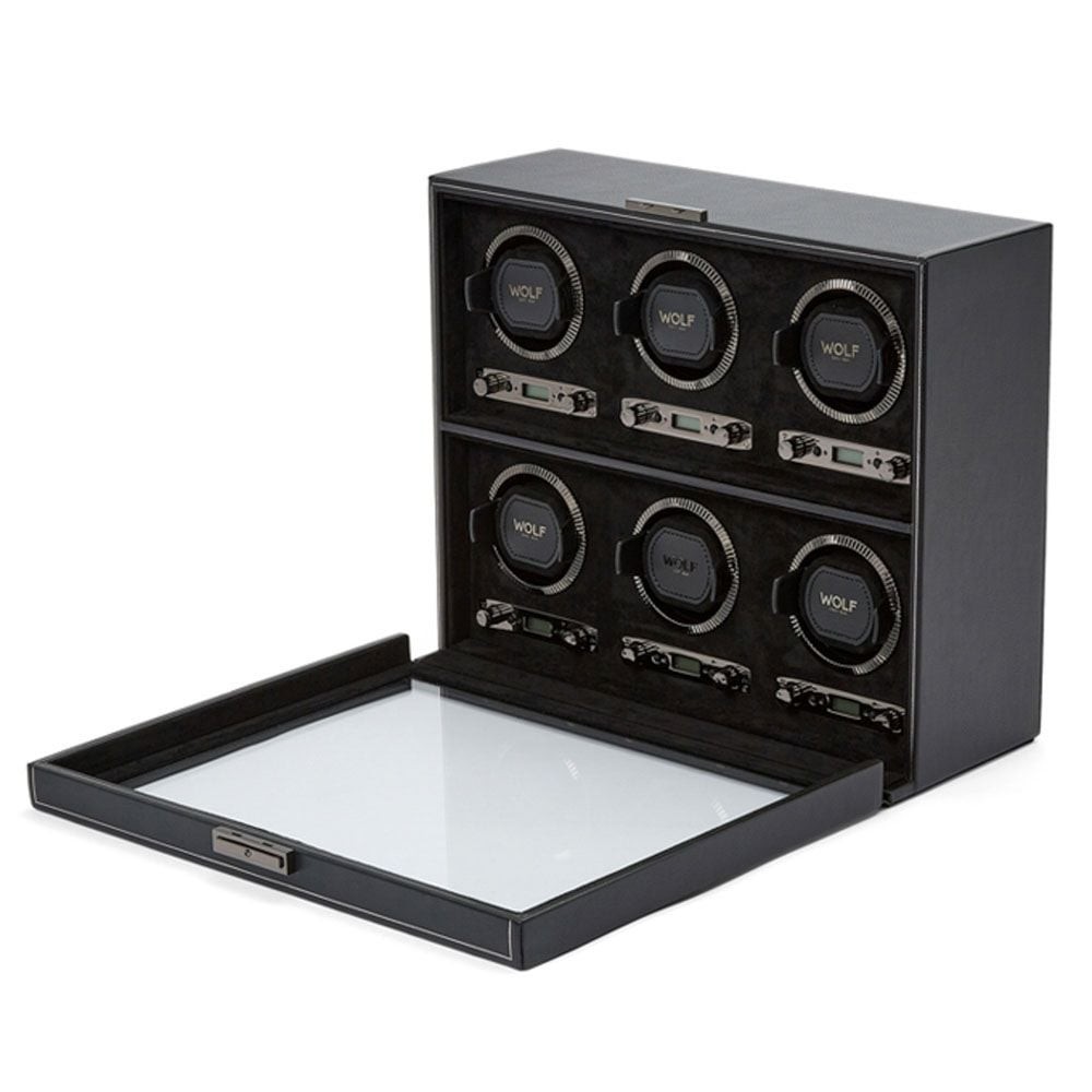 Wolf British Racing 6 Piece Watch Winder Black 792402