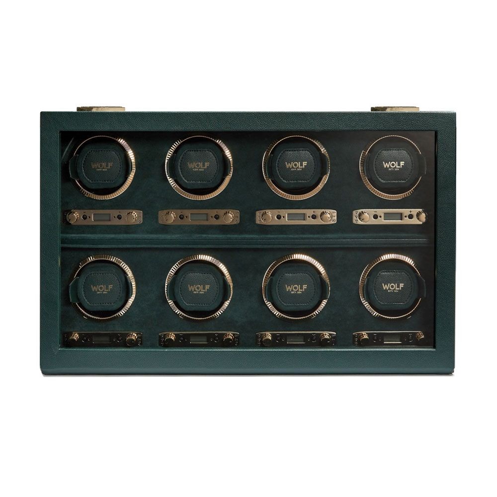 Wolf British Racing 8 Piece Watch Winder Green 792541