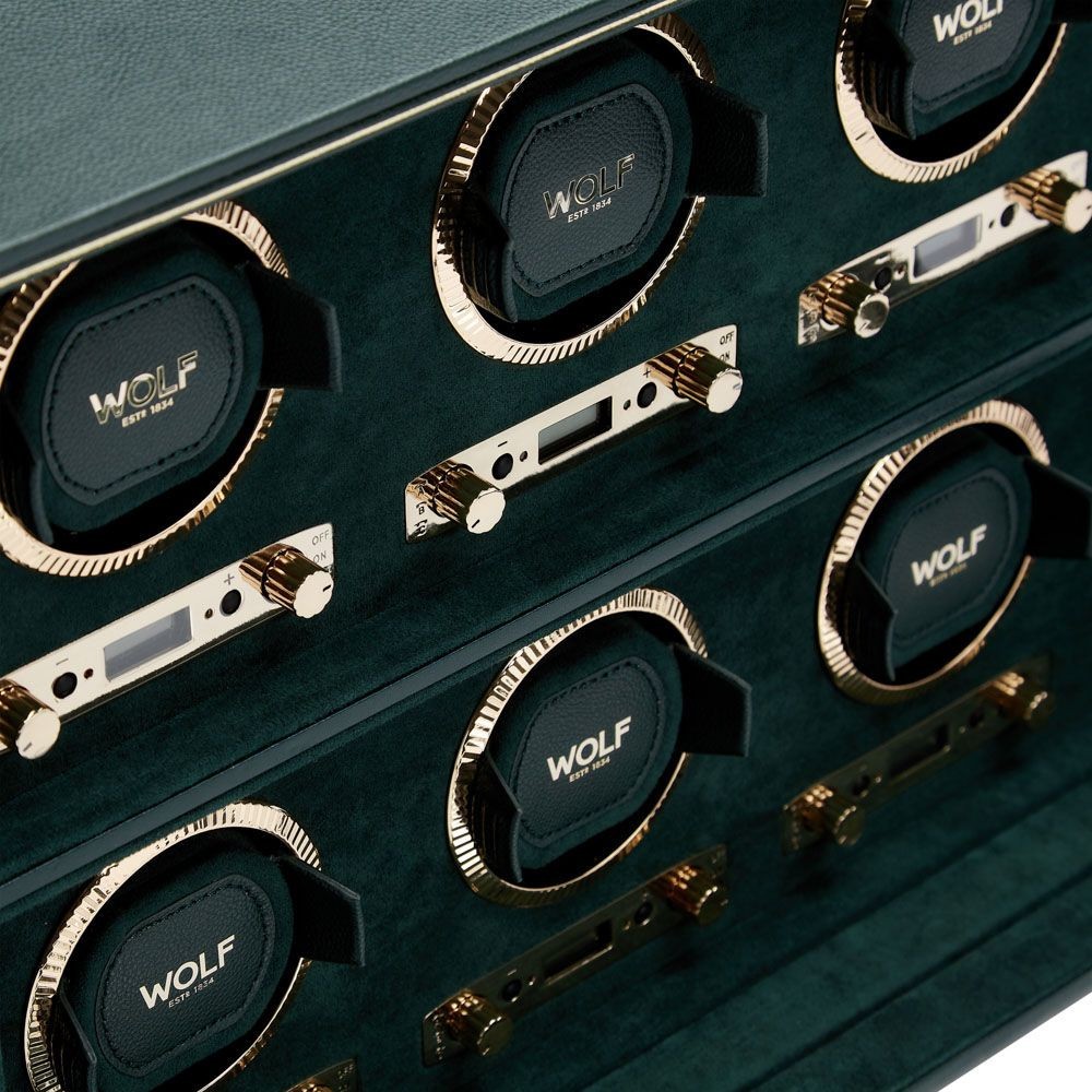 Wolf British Racing 8 Piece Watch Winder Green 792541