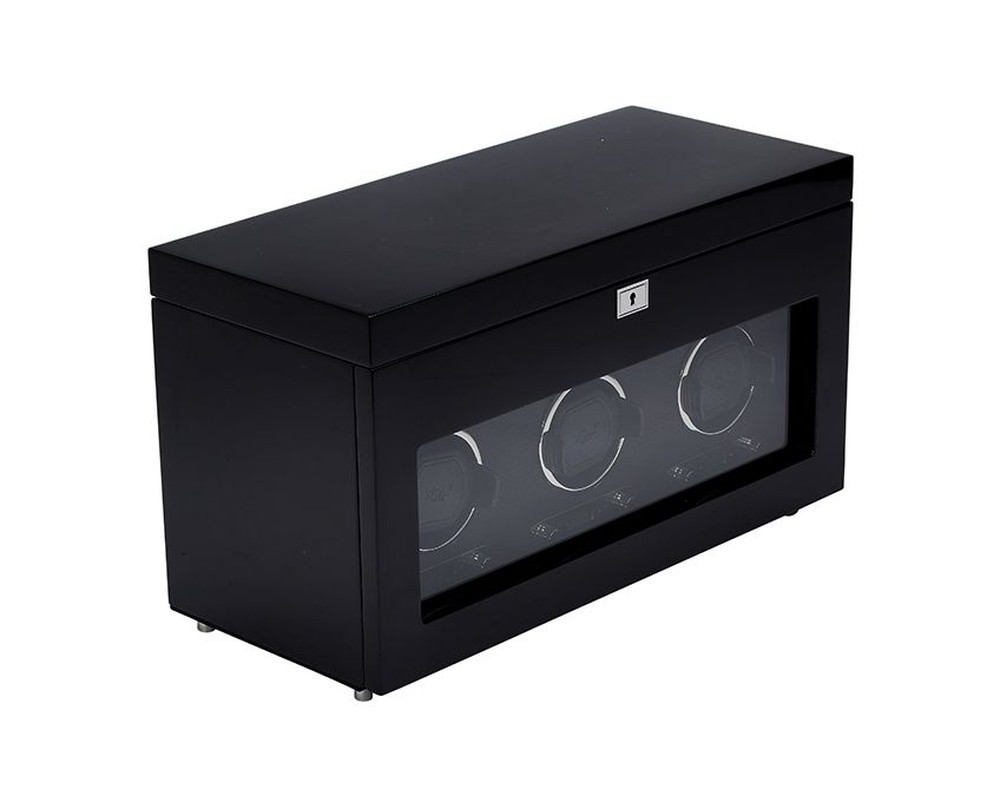 Wolf Savoy Triple Watch Winder with Storage Black 454770