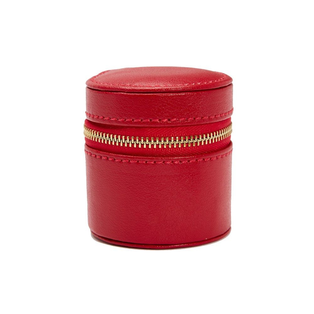 Wolf Palermo Double Watch Roll with Jewelry Pouch Red 213972