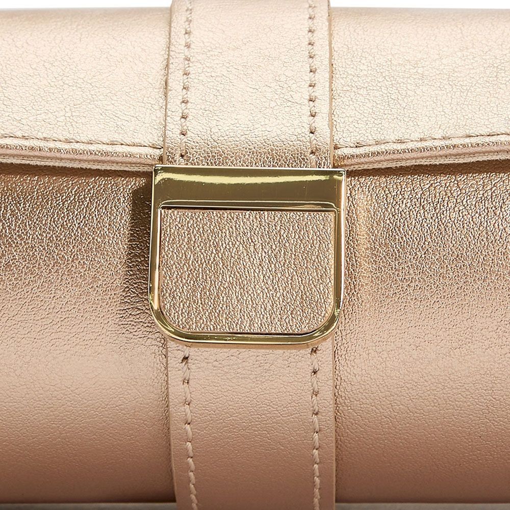 Wolf Palermo Double Watch Roll with Jewelry Pouch Rose Gold 213916