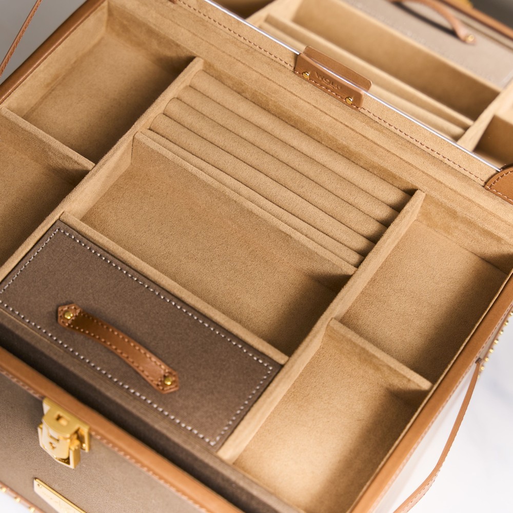 Wolf Ida Trunk Jewellery Box Khaki 190041