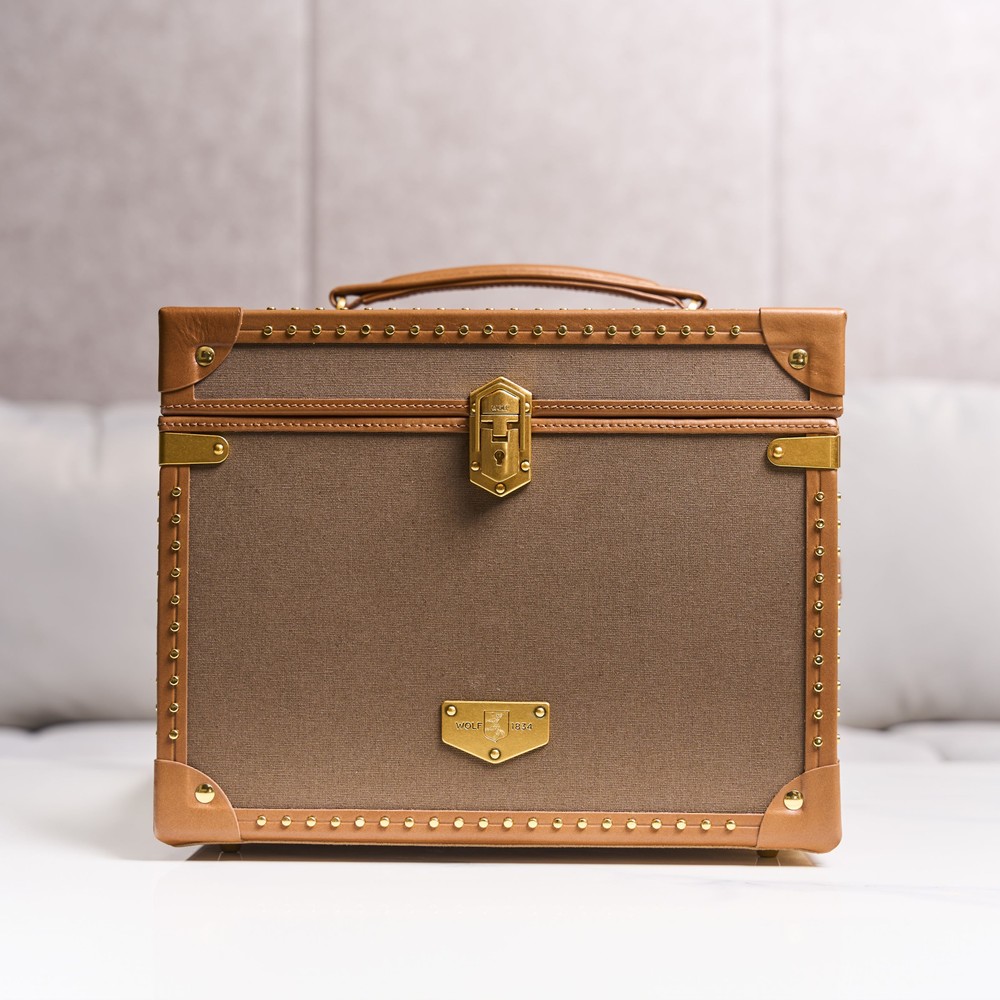 Wolf Ida Trunk Jewellery Box Khaki 190041