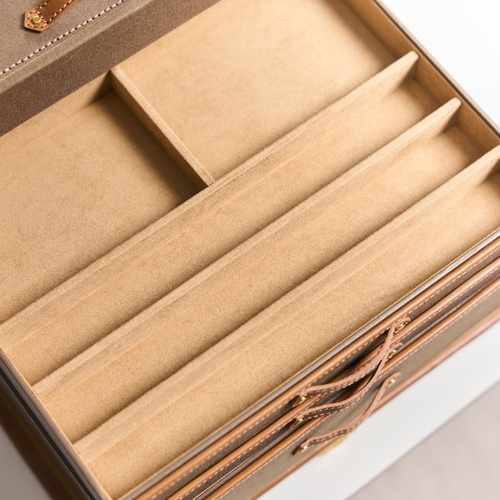 Wolf Ida Trunk Jewellery Box Khaki 190041