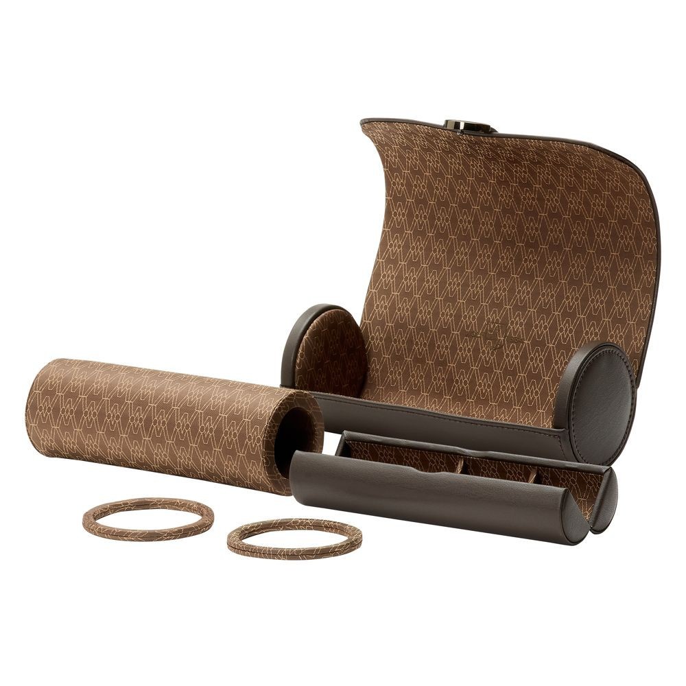Wolf Earth Triple Watch Roll Coffee 190606