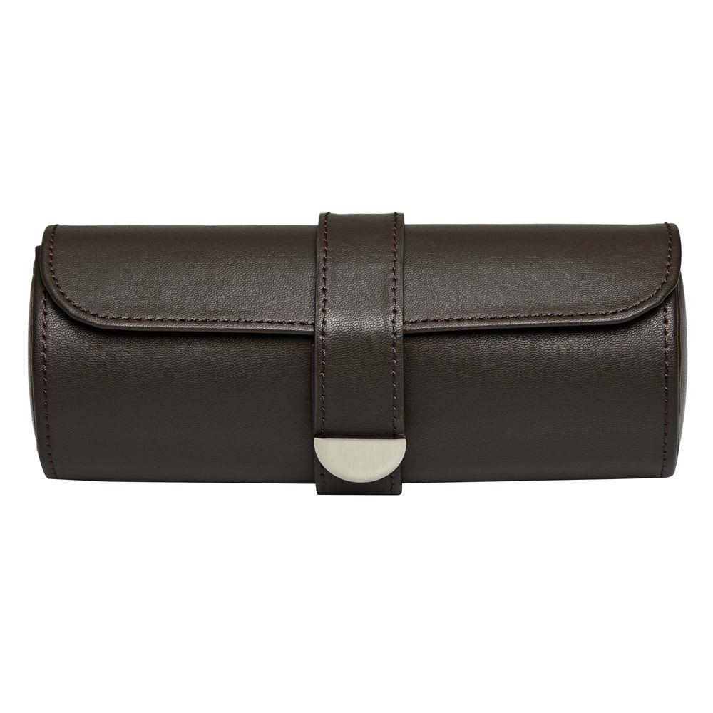 Wolf Earth Triple Watch Roll Coffee 190606