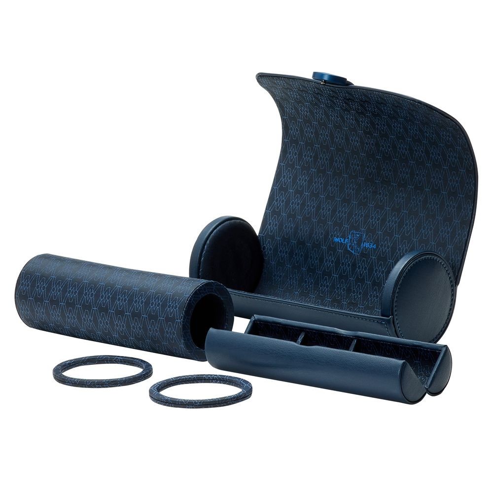 Wolf Earth Triple Watch Roll Midnight Blue 190617