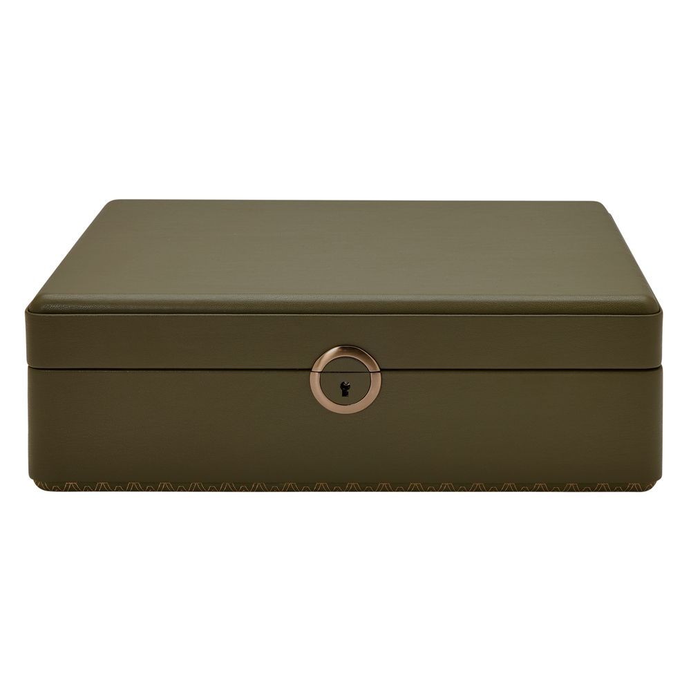 Wolf Earth 5 Piece Watch Box with Storage Olive 190941