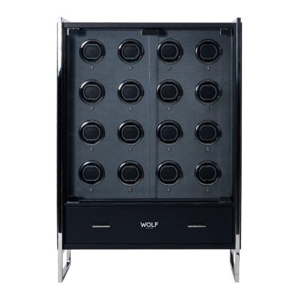 Wolf 16 Piece Watch Winder Cabinet Black 466702