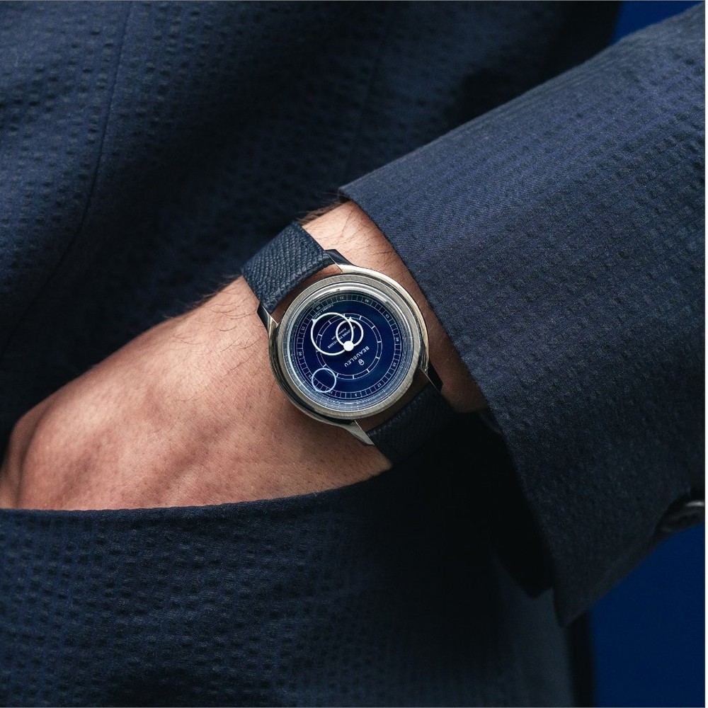 Beaubleu Seconde Française 19.24 Midnight Blue Grained Blue Leather Strap - 39mm