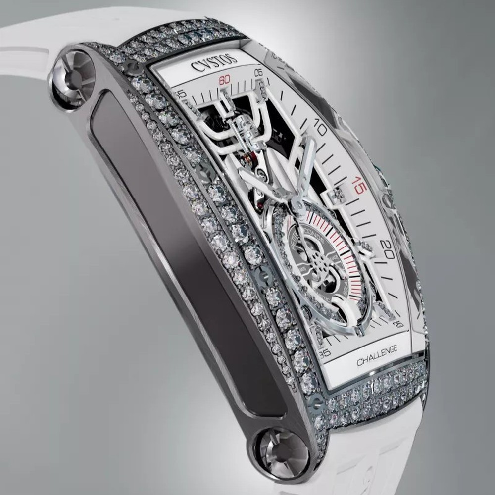 CVSTOS Jetliner PS Thirty6 Steel 2 Row White Dial Diamonds A00103.3600003 - 36mm